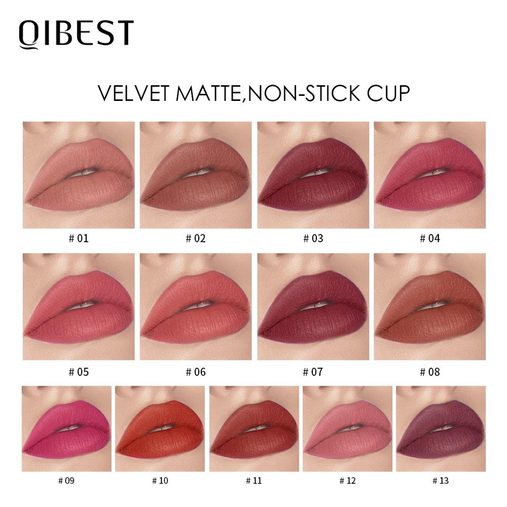 QIBEST Waterproof Matte Lipgloss Liquid Lipstick Velvet Nude Lip  Cosmetics LipTint Matte Lipgloss Makeup Long Lasting Lip Gloss