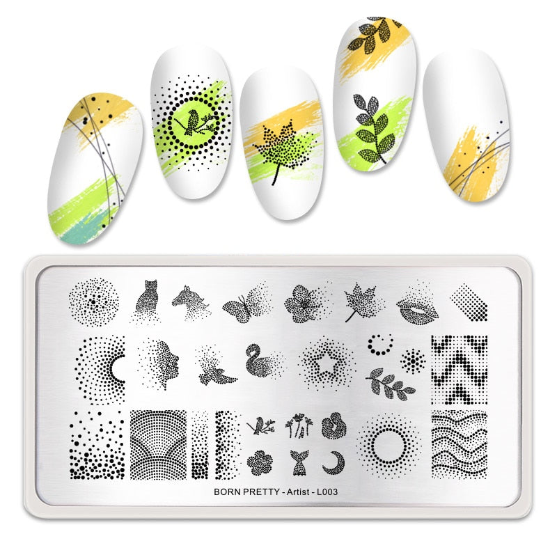 Christmas Gift BORN PRETTY Rectangle Nail Stamping Plates Stainless Steel Template Nail Art Image Stencil fire Theme DIY Plate Tools