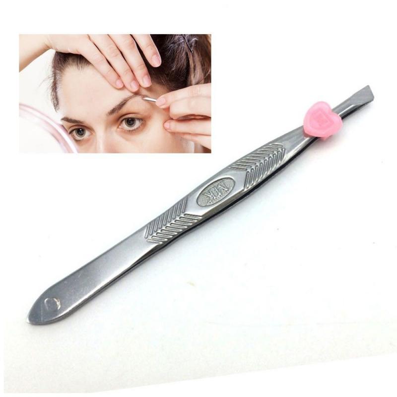 Beyprern 1/4Pcs Oblique Pointed Stainless Steel Eyebrow Tweezers Face Nose Hair Tweezers High Precision Hair Removal Makeup Tool TXTB1
