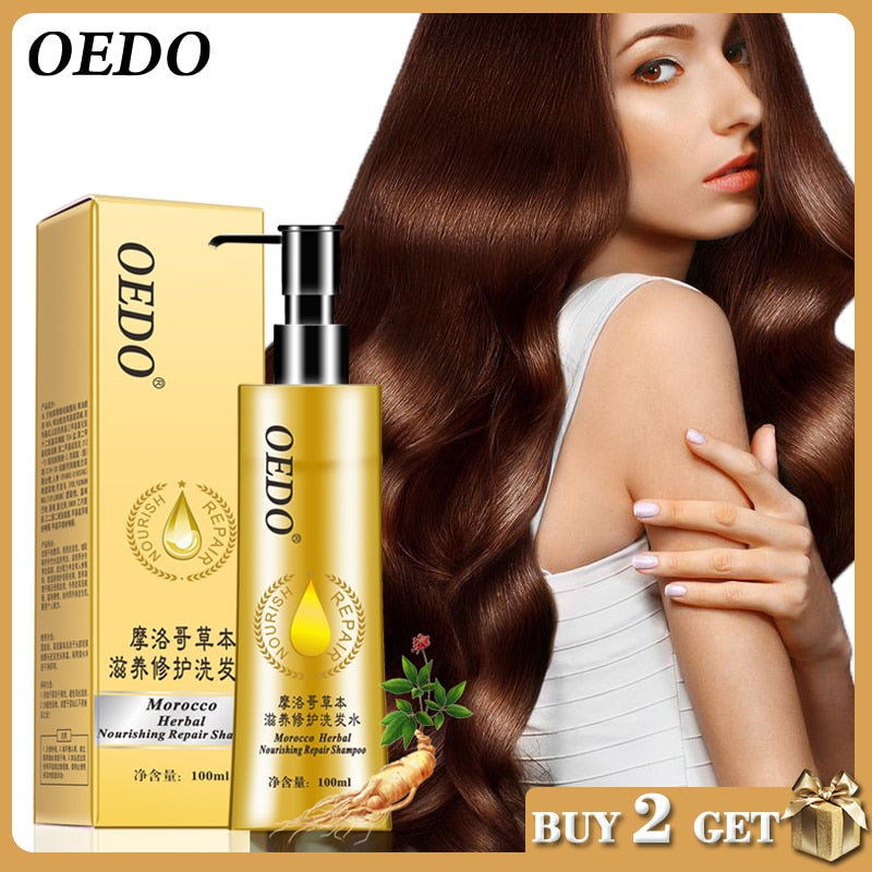 OEDO Morocco Herbal Nourishing Repair Shampoo Improve Dry and Fragile Hair Care & Styling Ginseng Essence Make Hair Supple Serum