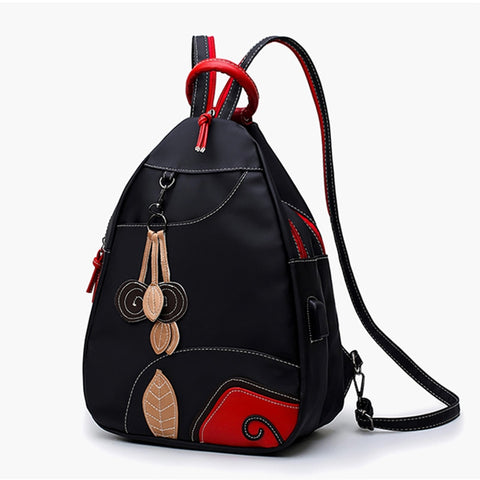 2022 Women Nylon Backpack Teenage School Backpacks Schoolbag for Teenagers Girls Double Shoulder Bags Female USB Charging Bag