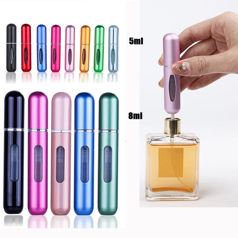 Beyprern 8ml 5ml Portable Mini Refillable Perfume Bottle With Spray Scent Pump Empty Cosmetic Containers Atomizer Bottle For Travel Tool
