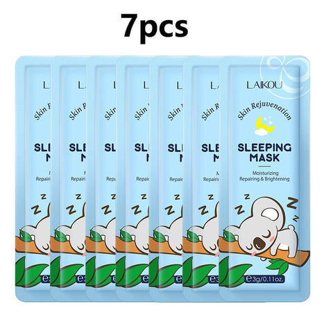 LAIKOU 7pcs Moisturizing Facial Mask Anti Wrinkle Hydrating Sleeping Face Sheet Masks Brightening Night Face Mask Anti Aging