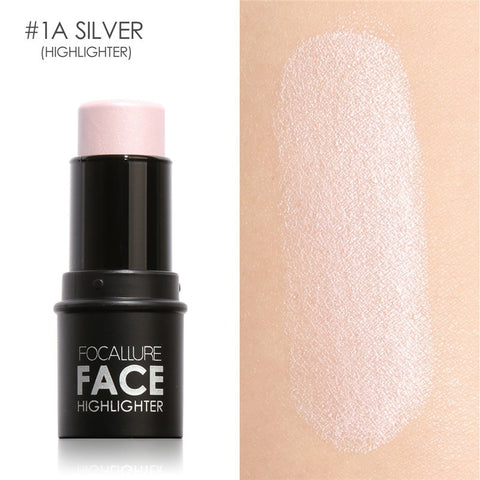 Highlighter Makeup Stick All Over Shimmer Bronzer Highlighting Powder Creamy Texture Water-proof Silver Shimmer Light TSLM1