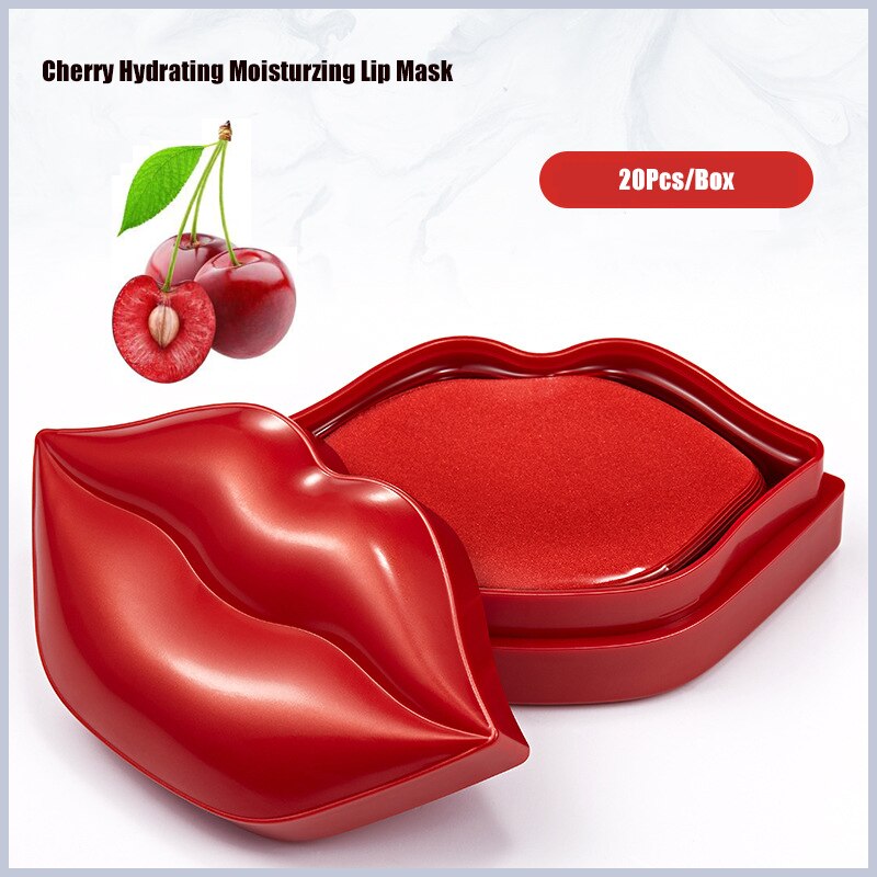 Cherry Hydrating Moisturizing Lip Mask Anti-drying Lightening Lip Lines Lip Care 20Pcs/Box