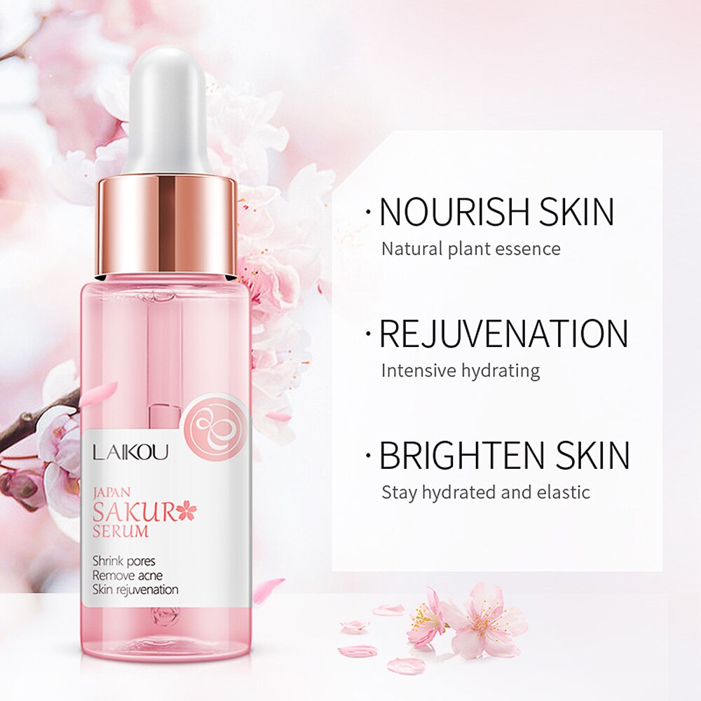 4Pcs Face Skin Care Set Sakura Cleanser Essence Collagen Face Cream & Face Serum & Eye Cream Beauty Skincare Suit