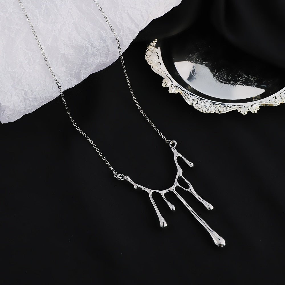 Trend Water Drop Lava Pendant Necklace Punk Hip Hop Women's Girl Neck Sweater Chain Sweet And Cool Chokers Jewelry Gift 2021