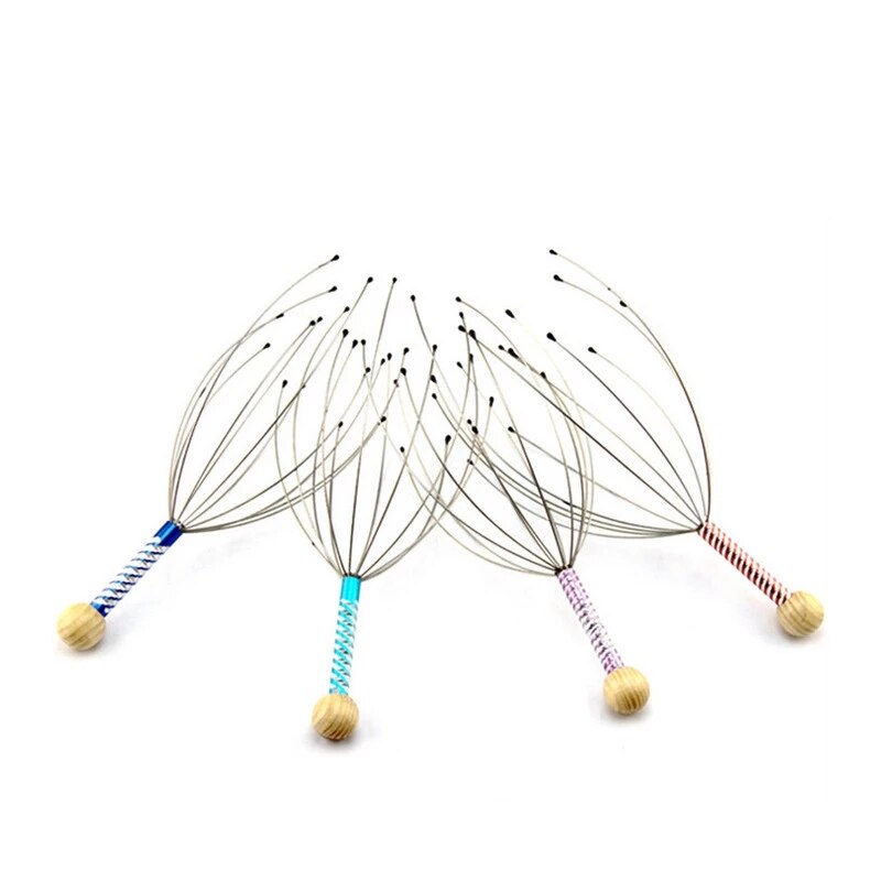 Octopus Head Massager Scalp Relaxation Relief Body Massager Remove Muscle Tension Tiredness Metal Head Massager Instrument
