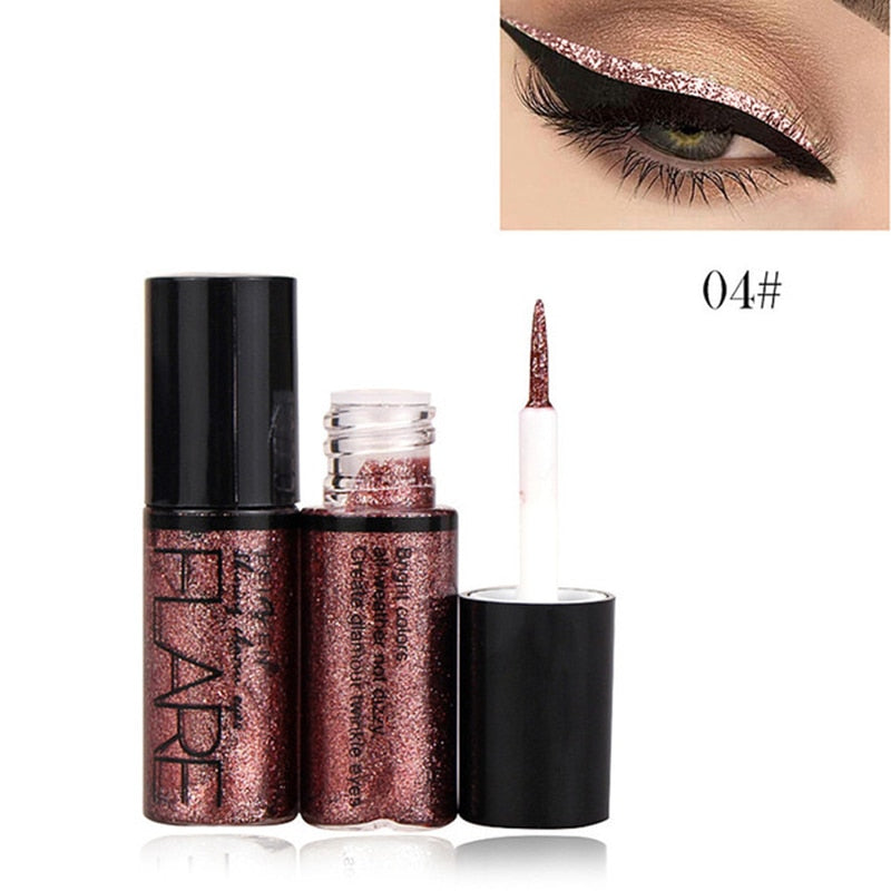 Professional Diamond shiny Eye Liners Cosmetics Waterproof  Silver Rose Gold Color Liquid Glitter Sequins Eyeliner Makeup Beauty