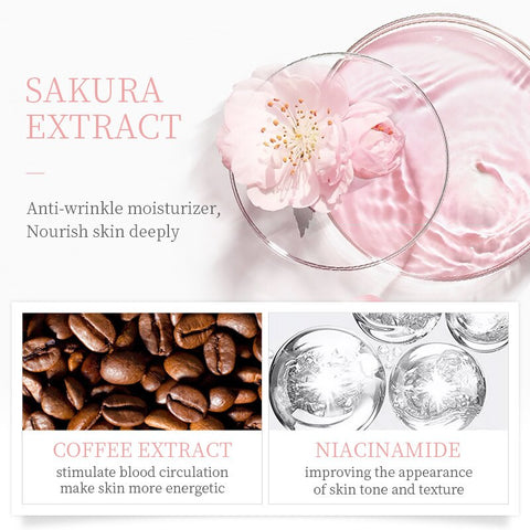 Sakura Serum Face Cream and Eye Cream  Anti-Wrinkle Anti-Age Remove Dark Circles Eye Care Against Puffiness Face Care Set
