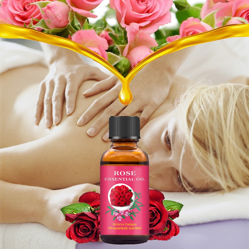 Natural Rose Essential Oil Relaxes SPA Body Oil Moisturizing Firming Skin Oil for Massage Improve Sleeping Skincare Massage Oil