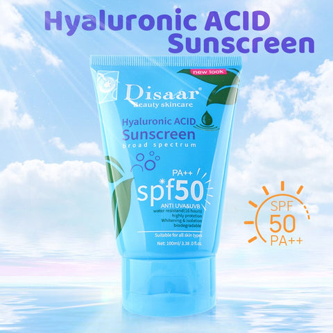 Disaar SPF 50+ Hyaluronic Sunscreen Facial Body Sunscreen Whitening Sunblock Cream Oil-Control Moisturizing Multi-effect Cream
