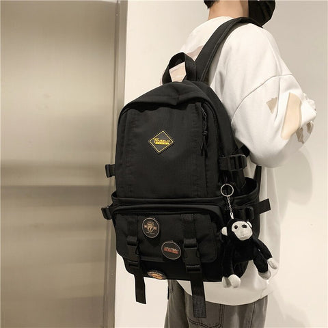2023 New Large Capacity Nylon Women Backpack Men Multi-pocket Travel Bag High Quality Lovers Schoolbag Student Laptop Backpack