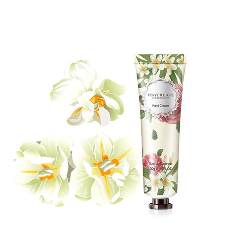30g Flower Orchid Gardenia Chrysanthemum Vanilla Moisturizing Hydrating Hand Cream for Winter Hand Care Nourishing Skin Care