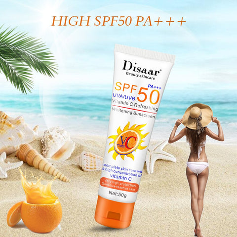VC Whole Body Sunscreen Sweatproof Waterproof UV Isolation Facial Concealer Oil- Control Brighten Skin Sun Cream