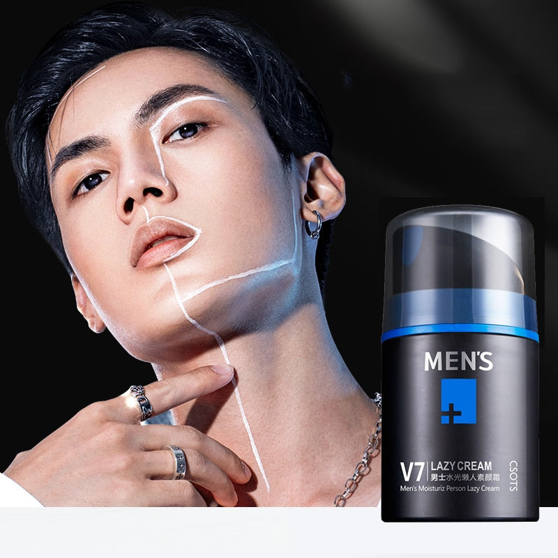 Men's Moisturiz Person Lazy Cream Brighten Skin Cover pores Concealer No Wash Cream Face Foundation For Men Cosmetics