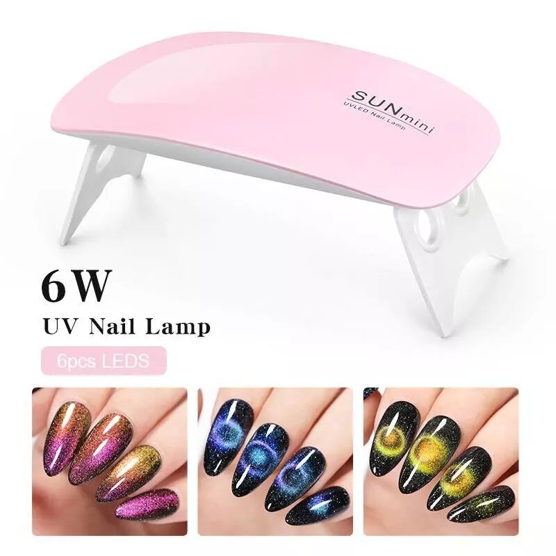 HOT 2 Color 6W Nail Dryer Mini LED Uv Lamp Portable USB Gel Lamp Cable Home Use  Nail Art Polish Light Manicure Machine Tool