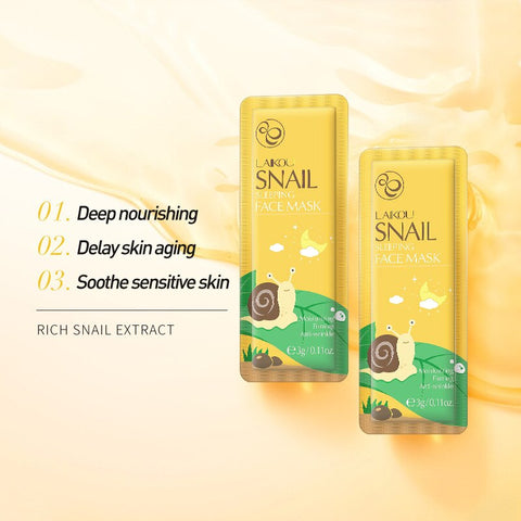 5PCS LAIKOU Sakura Snail Seaweed Moisturizing Sleeping Mask Cream Portable Face Mask Anti Wrinkle Hydrating Nourishing Skin Care