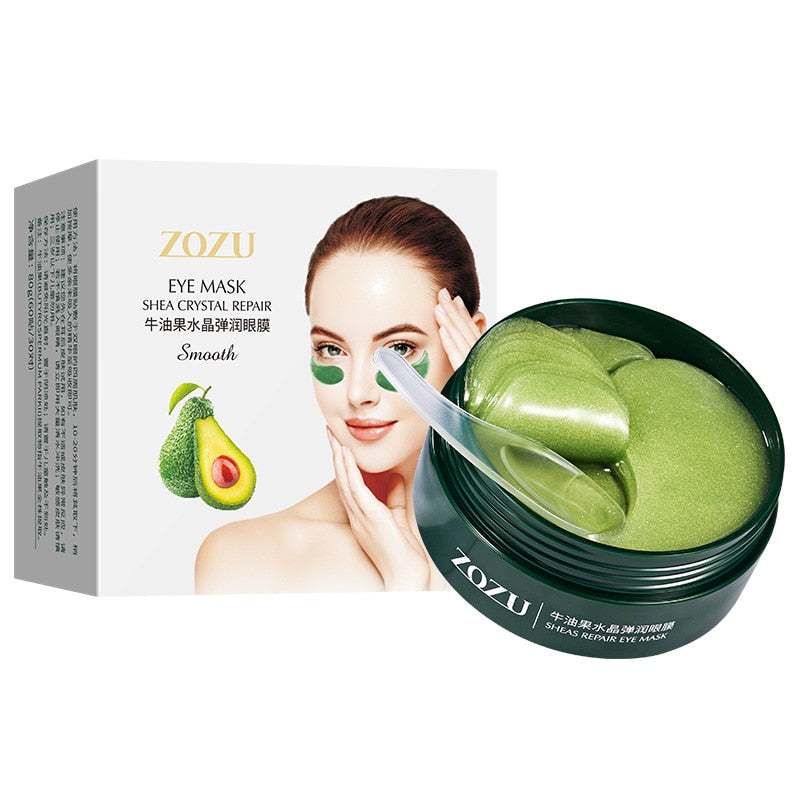 60 Pcs Avocado Collagen Mask Natural Moisturizing Gel Eye Patches Remove Dark Circles Anti Age Bag Eye Wrinkle Skin Care