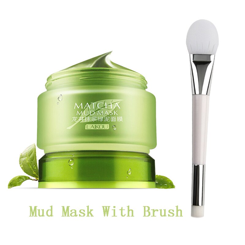 Matcha Face Mask Oil Control Deep Cleansing Blackhead Remover Purifying Shrinks Pores Nourishing Acne Treatment With Mask Brush