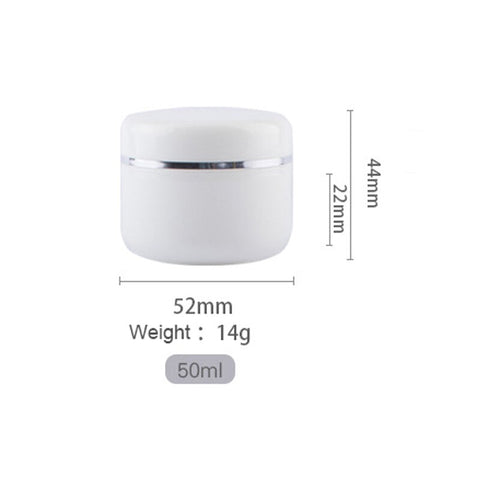 White Refillable Bottles Travel Face Cream Lotion Cosmetic Container Plastic Empty Makeup Jar Pot 20/30/50/100/150/250g