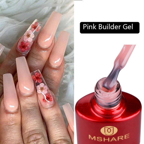 Milky White Builder Gel Nails Extension Thick Quick Building Clear Pink Nail Tips Led UV Gel Soak Off