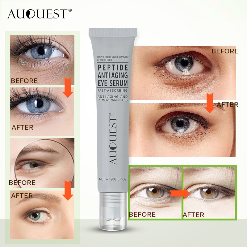 AUQUEST Peptides Anti-Wrinkle Eye Cream Anti Dark Circle Remove Eye Bags Anti-Aging Eye Care 20g