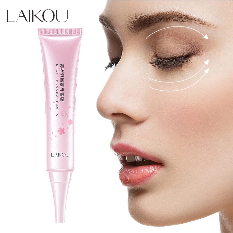 LAIKOU Cherry Blossom Eye Cream Firming Anti Puffiness Aging Wrinkles Remove Dark Circle Moisturizing Skin Care Korean Cosmetics