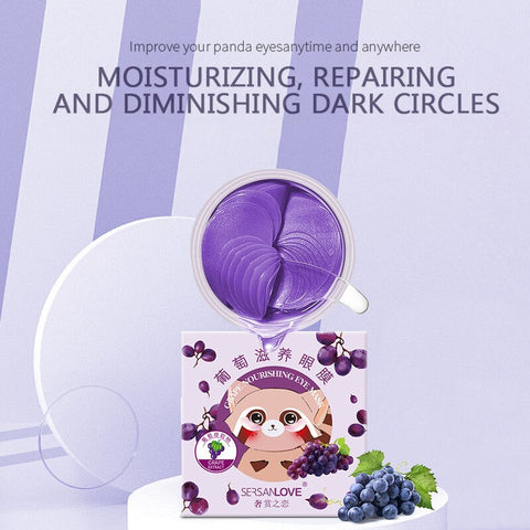 Grape Nourishing Eye Mask Remove Puffiness Dark Circles Moisturizing Anti Wrinkle Collagen Eye Care Gel Patches 60pcs