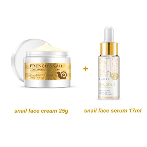 24K Gold Snail Nourishing Face Serum Anti-Fine Lines Firming Skin Eye Cream Anti-aging Facial Essence Improve Drying Face Cream