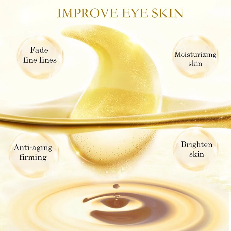Crystal Collagen Gold Eye Mask Moisturizing Skin Anti Wrinkle Firming Skin Eye Care Patch Fade Dark Circle Repair Gel Eye Mask