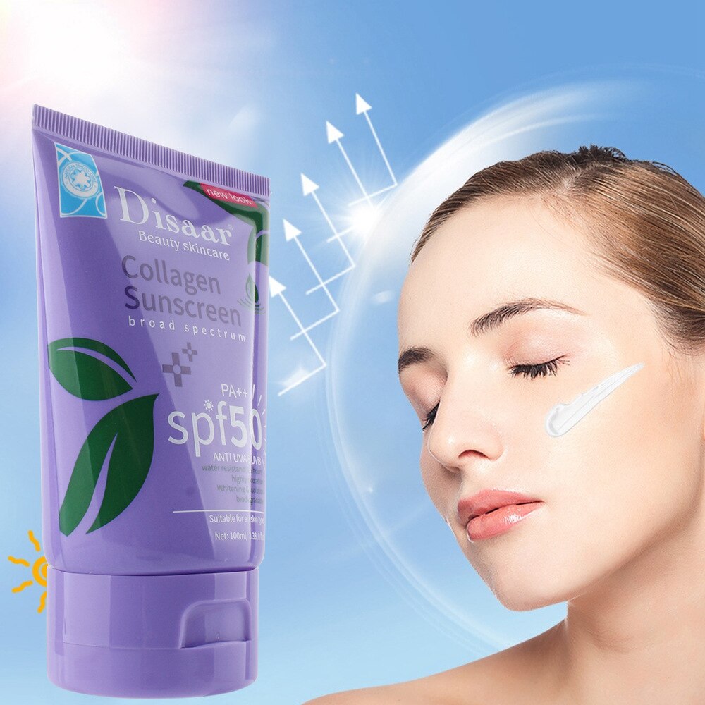 Disaar SPF50+ Collagen Sunscreen Facial Body Sunscreen Whitening Sun Cream Sunblock  Anti-Aging Oil-Control Moisturizing