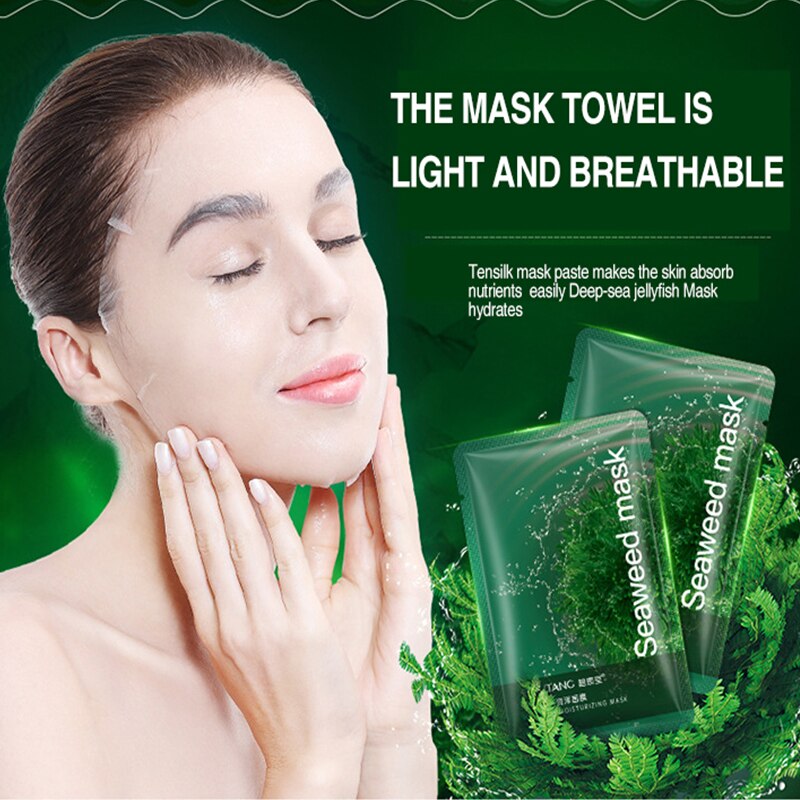 5Pieces Seaweed Face Mask Algae Alginate Moisturizing Whiten Korean Facial Skin Care Shrinkage Pores Oil-control Beauty Masks