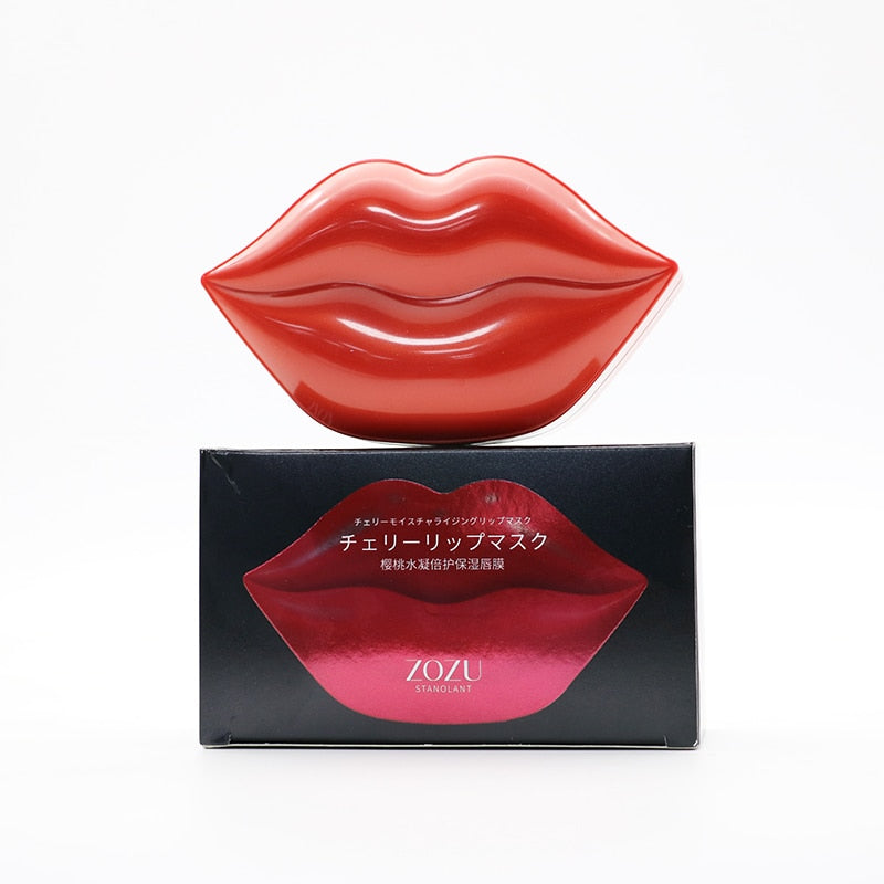 20Pcs/Box Cherry Hydrating Lip Mask Keep Moisturizing Soften Dead Skin Reduce Melanin Lip Patches Ruddy Sexy Plump Lip Care Mask