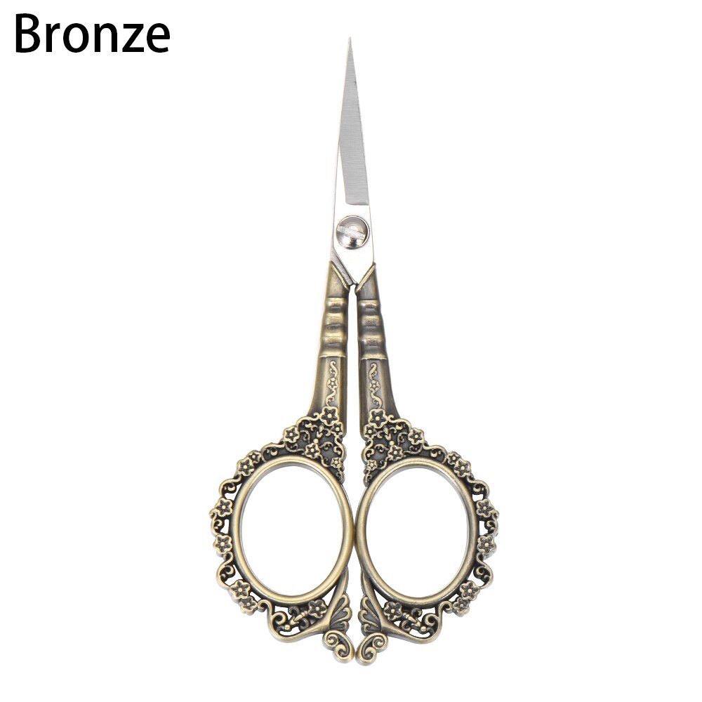 Durable Stainless Steel Vintage Classic Embroidery Scissors Nail Art Retro Flower Pedicure Tools Scissors Cutters Styling Tools