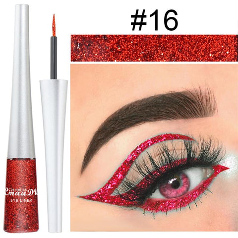 Beyprern 1 Pcs Fashion Colorful Eyeliner Pen Shiny Eyeshadow Waterproof Long Lasting Makeup Shiny Glitter Stage Makeup TSLM1
