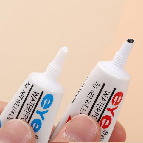 Beyprern False Eyelash Glue Waterproof Eye Lash Cosmetic Tools False Eyelashes Makeup Adhesive Clear-White Dark-Black Korean Hot