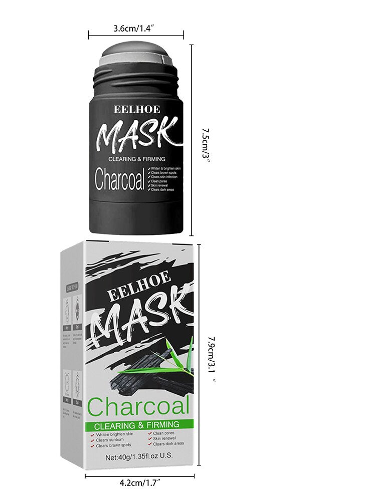 Vitamin C Bamboo Charcoal Solid Mask Oil Control Anti-Acne Deep Cleansing Mud Remove Blackhead Whitening Moisturizing Skin Care