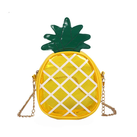 Brand New  Women Transparent Jelly Package Coin Purses Female Pineapple Shape Chain Bag Convenient Coin Purses Crossbody Bags