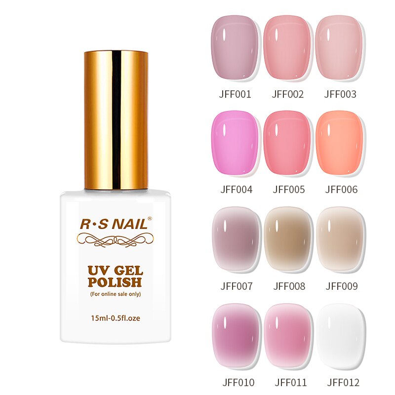 15ml Jelly Nude Color Gel Nail Gel Polish Clear Pink Semi-transparent French Gel Varnish Soak Off UV LED Nail Gel