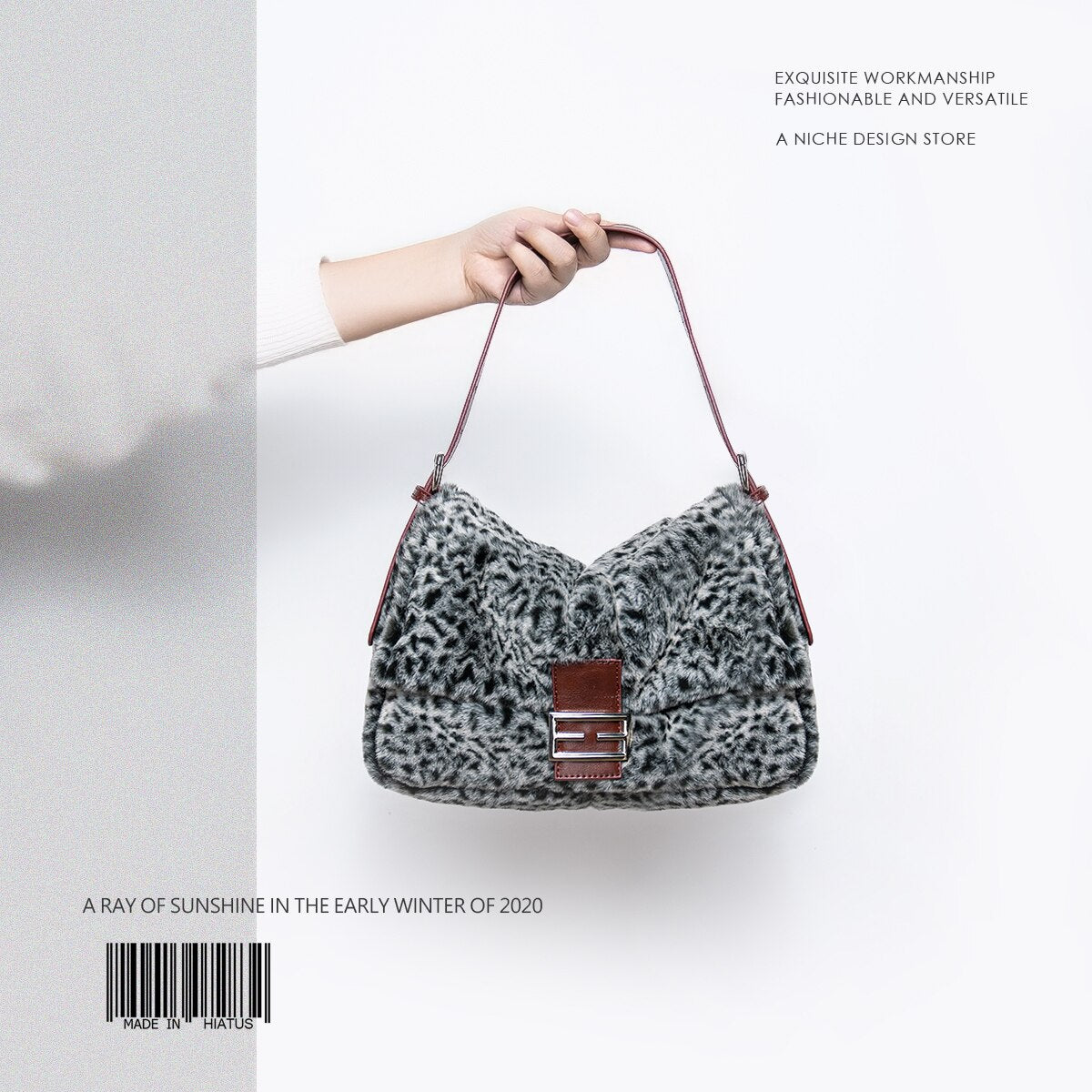 Women's Bag Wave point small leopard pattern Plush Fashion Shoulder Bag Vintage messenger bag Soft large capacity cross body bag