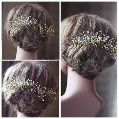 Beyprern Wedding Hair Accessories Pearl Rhinestone Hairpins Hair Bridal Bridesmaid Women Hair Jewelry Hairstyle Braiding Tools