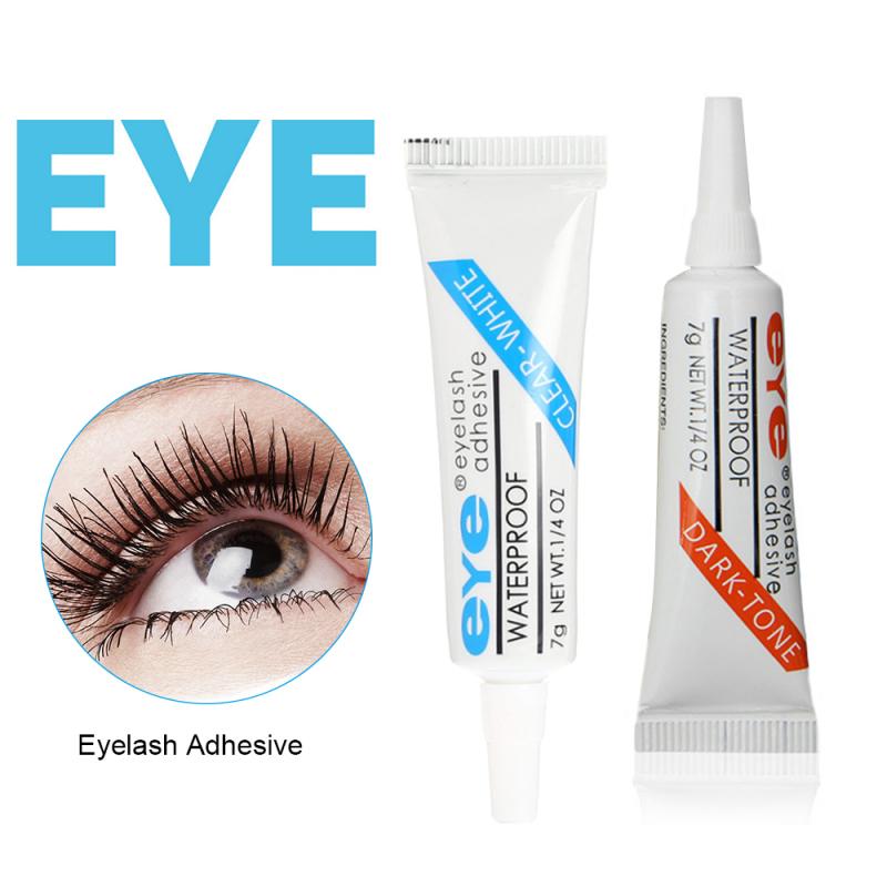 Beyprern False Eyelash Glue Waterproof Eye Lash Cosmetic Tools False Eyelashes Makeup Adhesive Clear-White Dark-Black Korean Hot