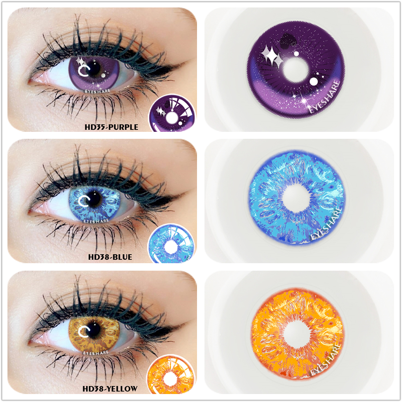 Beyprern Contact Case Color Contact Lenses For Eyes Cosplay Colored Lenses Blue Lens Case Contact Lens With Contact Box