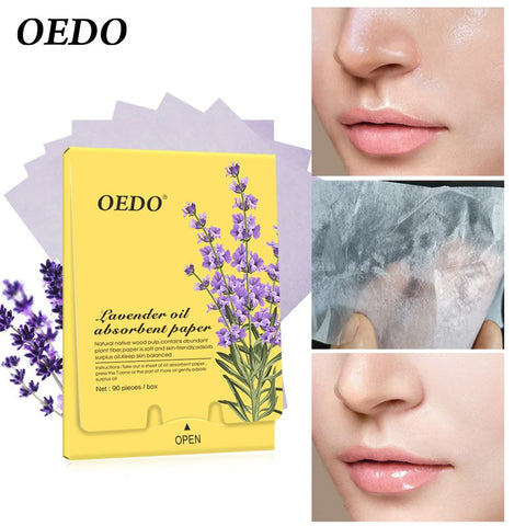 90pcs/box Lavender Oil Absorbent Paper Sheets Face Care Repair Skin Care Reduce Oil Keep Face Clean Ance Treatment Whitening