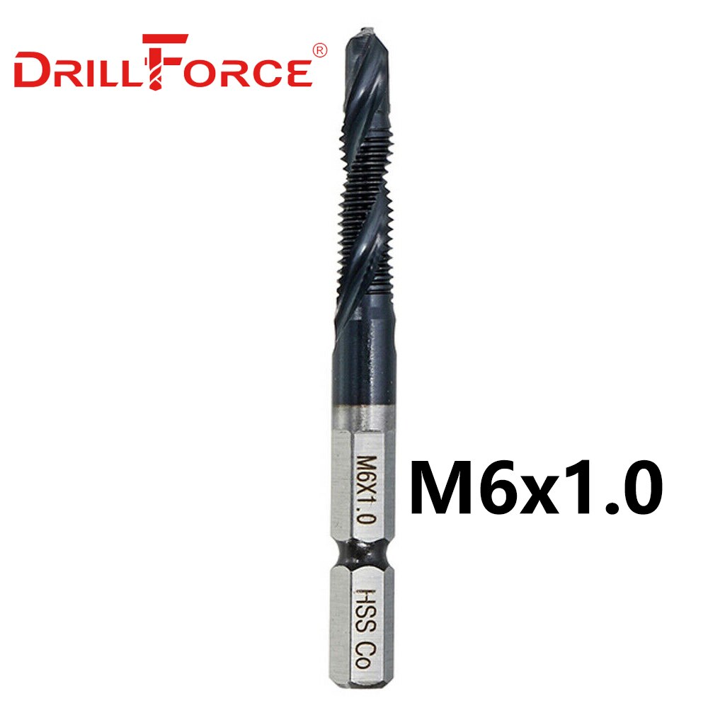 Christmas gift 6PCS M3-M10 Screw Tap Drill Bits HRC89 TiAlN Coated HSSCO M35 Cobalt Taps Metric Combination Bit 1/4" IN Hex Quick Change