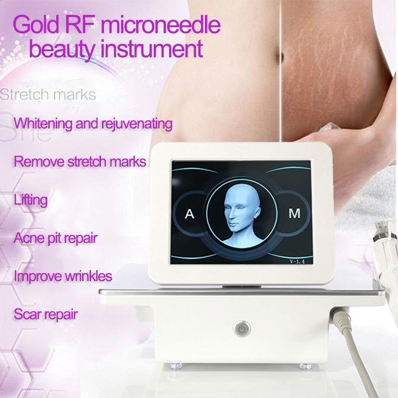 Skin lifting anti-wrinkle acne scar stretch marks removal partial rf machine microneedle microneedling beauty machine