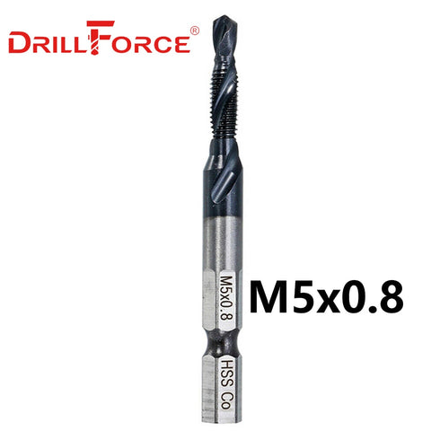 Christmas gift 6PCS M3-M10 Screw Tap Drill Bits HRC89 TiAlN Coated HSSCO M35 Cobalt Taps Metric Combination Bit 1/4" IN Hex Quick Change
