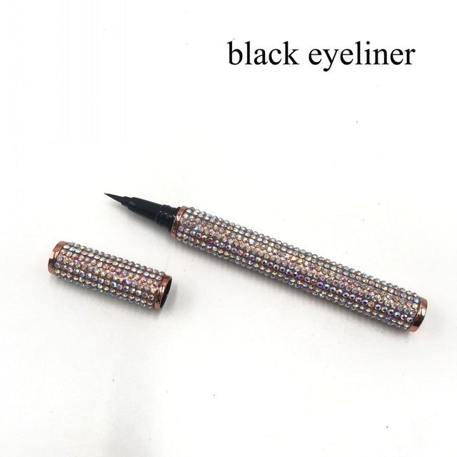 Eyelash Glue Eyeliner Lash Glue Pen Black Eyeliner Lash Glue Adhesive 2 in 1 Waterproof Long Lasting Professional Female Makeup